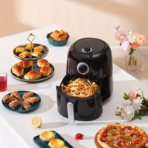 Friteuse à air 3,6 QT avec contrôle du temps/de la température, friteuse électrique automatique intelligente, multifonctionnelle, grande capacité, sans huile, sans fumée, faible en gras 110 V