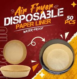 Luchtfriteuterpapier 20 cm x 4,5 cm 100 pcs Olie absorberende voering bakken Speciale barbecue oven siliconen keuken wegwerpvetvrij papier I0218