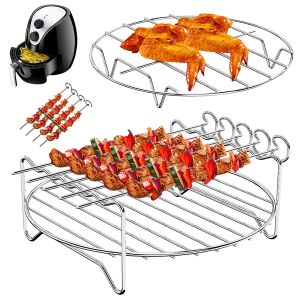 Luchtfriteuse Stoomrek Roestvrijstalen spiesjes Rek Stoomboot Kooktoestel BBQ Roostergrill Kookgereedschap Kookgerei Keukenaccessoires