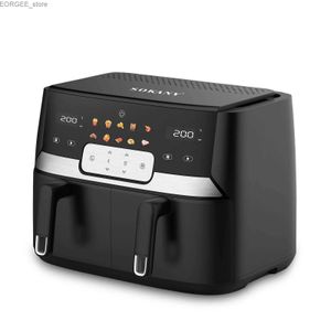 Fryers d'air 10L Fryer Air 2 Panier de friteuse sans fumée indépendante Double zone Air Fryer Cuisine sans huile Fryer Fryer Air Air Fryer Y240402