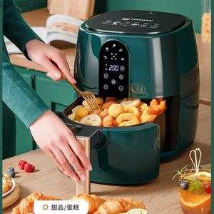 Fryers d'air 4,5 L 6L Intelligent électrique Air Pan Pan de friture grande capacité Automatique Ménage Multi 360 Écran tactile LED Baking Huile Free Deep Fry Pan Y240402