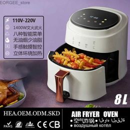 Fryers Air Fryer 8l Grande capacité 360 COLAKE ET MACHINE MACHINE ÉLECTRIQUE ÉLECTRIQUE FRYER FRYER PANKEUR sans fumée Fryer Fryer Sonifer Air Fryer Y240402