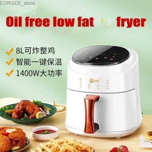 Fryers Air Fryers Home Intelligent 8l Grande capacité Fryers Electric Fryers Full Automatic Oil Free and Fow Fat Chip Machine Multi fonctionnels Y240402