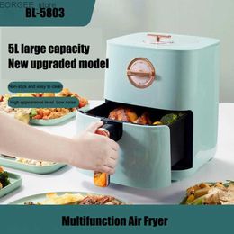 Air Fryers BL-5803 Air à air multipolaire Pan tactile 1200W 5L Home Air Pan Intelligent Smokeless Electric Four Y240402