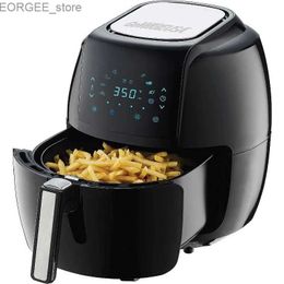 Air Fryers Dutrieux Kitchen utilise 1700 watts 5.8-QT 8-en-1 Fraiseureur numérique avec livre de recettes offrant un assainisseur d'air noir Y240402