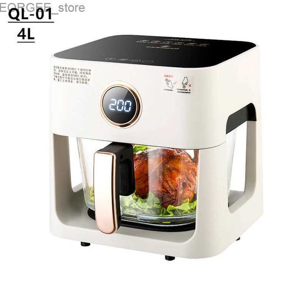 Air Fryers QL-01 1200W Home Air Fry Pan 5L 220V / 50Hz Touch Mini Electric Fove pour 2-3 personnes Visible Air Fry Pan Y240402