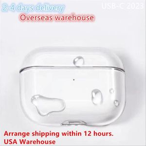 Pour AirPods Pro 2nd 2023 USB-C PODS AIRPOD Écouteurs Airpod 3 Silicone solide mignon Cover de casque protecteur Apple Boîte de charge sans fil ACHOR