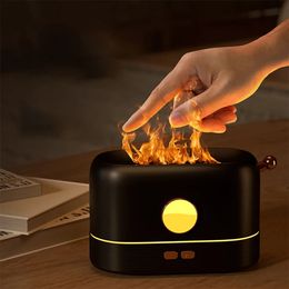 Humidificateur d'air LED veilleuse arôme huiles essentielles diffuseur parfum pour la maison chambre flamme atmosphère bureau lampes de nuit 231226
