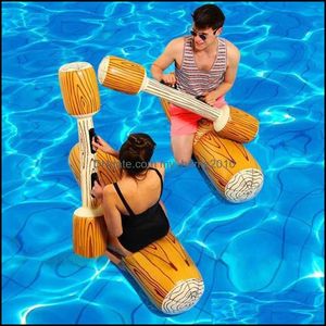 Jouet d'inflation d'air 4pcs / ensemble de piscine set gibier flottant de sports nautiques gonflables jouets de pare-chocs pour Adt Party infrat radeau Kid 210630 Drop Deli Otke0