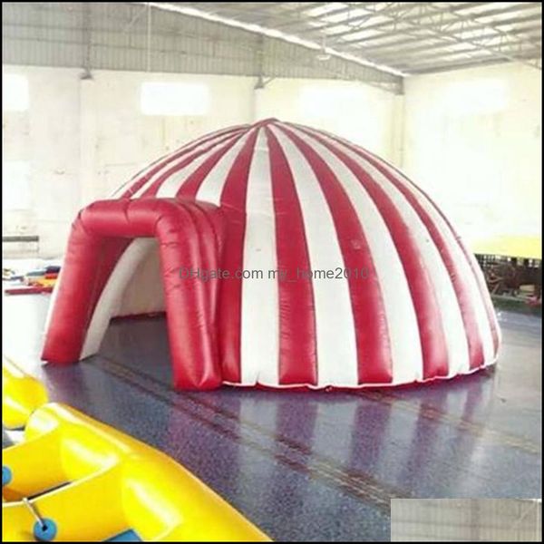 Jouet d'inflation d'air 5 m de diamètre oxford rouge blanc cirque entrée gonflable igloo tente pop up up up fl Dome Party Entry Shelter f Otitd