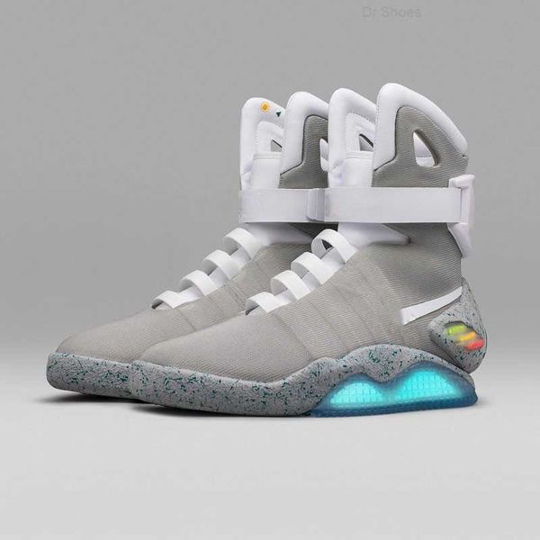 Air Mag baskets Marty Mcflys chaussures LED retour vers le futur brillent en gris foncé TOP Mcflys baskets taille 35-47