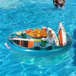 Colchones de aire para taza de bebidas inflables piscina de piscina de la piscina de bares de bares PVC bandeja de mesa bandeja de juguete 240506