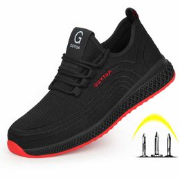 Air Mesh Steel Teen Veiligheidsschoenen Mannen Ademend Werkschoenen Punctie-Proof Antislip Veiligheidslaarzen Lichtgewicht Sneakers Drop Ship 200916