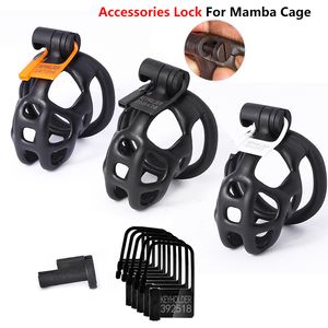 Pin de l'air pour la cage de bite Mamba avec 5pcs Plastique S durable Clean Clean Clean Chastity Device Accessoires Lock