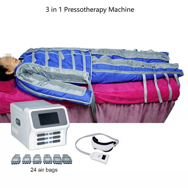 Presse à pression d'air masseur minceur Machine pressothérapie 3 en 1 lumière infrarouge lointain et équipement de Massage des yeux dispositif de thérapie d'élimination des graisses de drainage lymphatique