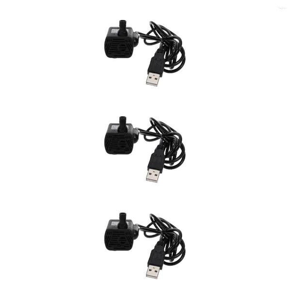 Accesorios para bombas de aire 3 piezas USB-1020 DC 3.5V -9V 3W USB Bomba de agua sumergible sin escobillas Acuario Fuente Estanque (Negro)