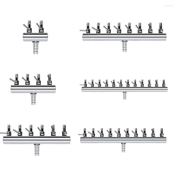 Accesorios de bombas de aire para acuario, válvula de Control divisor en línea de 2, 4, 6, 8, 10 y 12 vías para manguera de bomba de oxígeno de 6mm, entrada Dia8mm 006