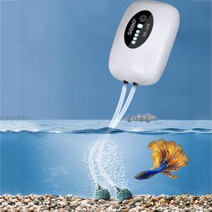 Pompes à Air Accessoires Aquarium Aérateur Oxygène Pompe à Air Compresseur Fish Tank USB Rechargeable Ultra Silencieux Muet Pompe à Eau pour Jardin de Pêche en Plein Air 2201007