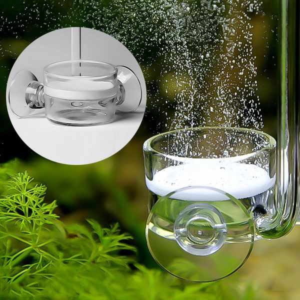 Pompes à air Accessoires Aquarium à bulles denses Diffuseur de CO2 Réservoir de poissons Raffineur aquatique en verre Atomiseur de CO2 Plantes aquatiques Réservoir Atomiseur Ventouse 2201007