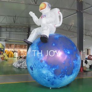 Barco aéreo a puerta 26 pies 8m LED LED LEACHA Astronauta Spaceman Inflable con Model Model Balloon