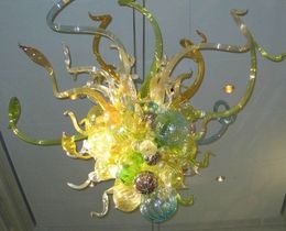 Lámparas colgantes 100% soplado a boca Borosilicato Murano Glass Pendant-Light Art Small Hanging Chandelier Modern Led Light