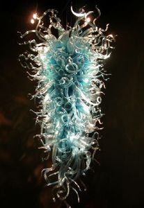 Lampes suspendues 100% soufflé à la bouche Borosilicate Murano Lustres Pendant-Light Art Dreamy Blue Glass Drop Lustre Éclairage