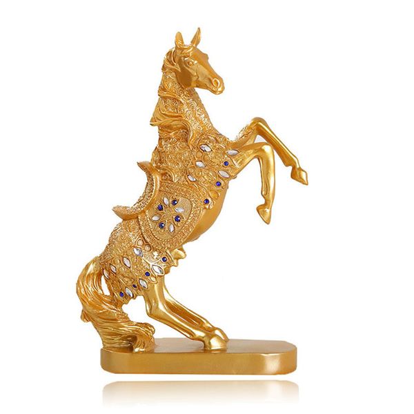 Estatua de caballo de guerra aérea, artesanía de resina, decoración retro para el hogar, escultura de animal, decoraciones creativas de escritorio, regalos personalizados 210414