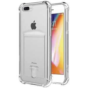 Airbag porte-carte TPU coque de téléphone ID fente pour carte de crédit couverture souple pour iPhone XS Max 6 6S 7 8 Plus X XR 11 Pro Max3592837