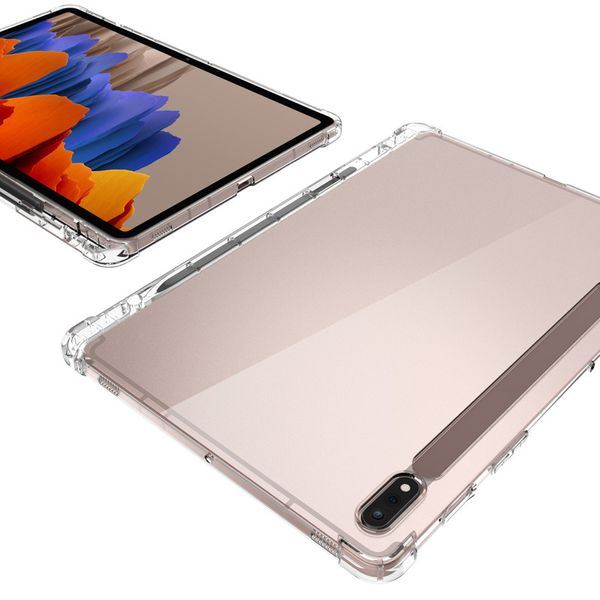 Étuis à fente pour stylo Airbag, étui Transparent antichoc pour Samsung Tab S8 A8 A A7 S7 10.0 10.4 S5E S6 S4 10.5 pouces T510 T870