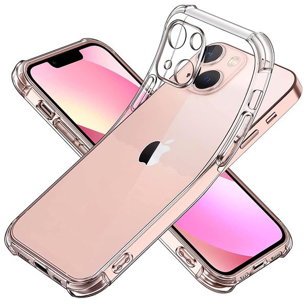 Airbag antichoc étui transparent pour iPhone 14 13 12 11 Pro Max Mini X Xs XR Max 7 8 Plus SE souple TPU pare-chocs clair téléphone couverture arrière