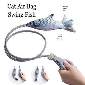 Airbag Swing Poisson Jouets Chat Jouet Interactif En Peluche Queue De Chien Chat Bâton Teaser Baguettes Manuellement Chats À Mâcher Morsure Jouet Jeux Fournitures Pour Animaux De Compagnie 240229