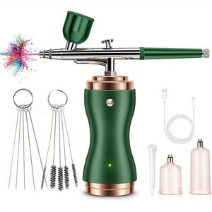 Kit Aérographe Avec Compresseur 30PSI Pistolet Aérographe Rechargeable Portable Aérographe Sans Fil Portable Pour Nail Art, Peinture, Décoration De Gâteau, Biscuit, Mode, Maquillage, Barbier