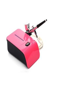 Airbrush Make-up Kit met Luchtcompressor DC Air Brush Spuitpistool Make-up Gezicht Verf Taart Decoreren Akvagrim Make-up Tool1931499