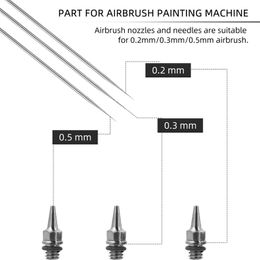 Airbush Buse à aiguille de remplacement des aiguilles de la pièce Pigueur Tips de peinture d'air Accessoires de capuchon 0. Spray à la machine 2 mm Set 3 mm