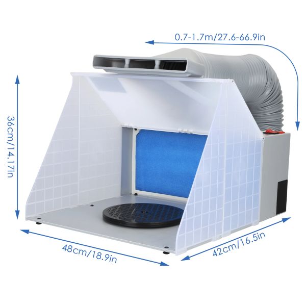 Boot de pulvérisation de l'aérographe avec ventilateur d'échappement filtrant peinture portable Airbrush Workbench LECTES POUR MODÈLE CORT