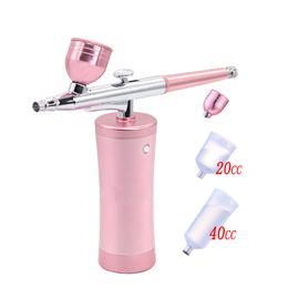 Airbrush Tattoo Stenties 0,3 mm Mini Air Compressor Kit Luchtborstel Paint Spray Gun Airbrush voor Nail Art Tattoo Craft Cake Nano Fog Mist Sprayer 230317