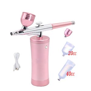 Suministros para tatuajes con aerógrafo Pintura para pasteles Rociador Pinturas Aerógrafo Compresor de aire Pistola para Nail Art Tattoo Craft Face Nano Fog Mist Art Spray Gun 230317