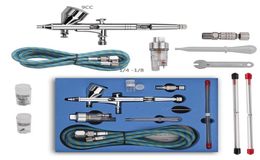 Airbrush met 02 mm 03 mm 05 mm mondstukset Dual Action Airbrush Air Kit Cheaning spuitpistoolset voor nagelverf Art Air Brush Nieuw8491465