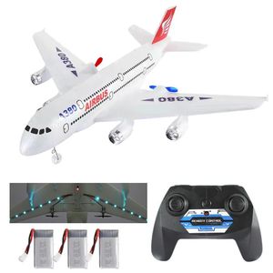 Airbus A380 Boeing 747 RC Airplane Remote Control Tyt 24g Plan fixe Gyro Gyro Outdoor Aircraft With Motor Children Gift 240115