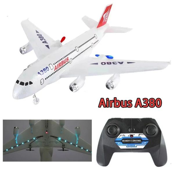 Airbus A380 RC Avión Drone Juguete Control remoto Avión 2.4G Avión de ala fija Modelo de avión al aire libre para niños Niño Aldult Regalo 231229