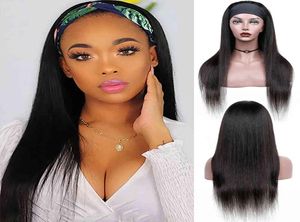 Aircabin Hoofdband Wig Human Hair Bone rechte glueuze Braziliaanse Remy S voor zwarte vrouwen Half3209313