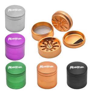 HONEYPUFF Aircraft Aluminium Groove Smoking Grinder AeroSpaced 53MM 4Piece Metal Herb Grinders CNC Toothless Tobacco Crusher Accessoires