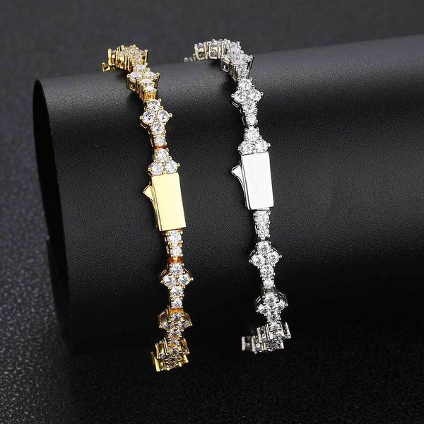 Bracelet avion neige Zircon chaîne Tennis Bracelet Hip Hop Tennis chaînes bijoux hommes Zircon Bracelet