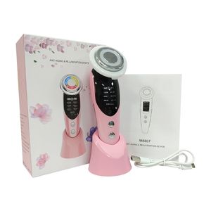 Accueil Beauté Instrument 7 en 1 Appareils de lifting EMS RF Microcourant Rajeunissement de la peau Masseur facial Thérapie par la lumière Anti-âge Appareil de beauté des rides