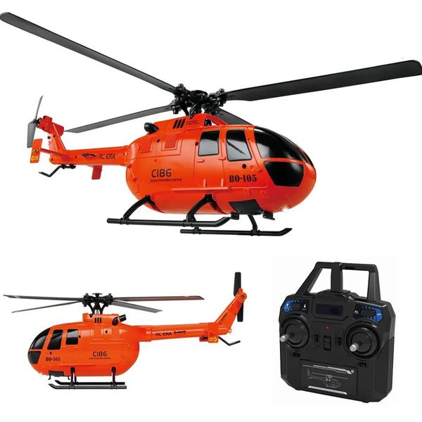 Aircraft Electric RC Aircraft C186 Pro RC Hélicoptère pour adultes 2 4G 4 canaux BO105 avec un système de stabilisation automatique Toys 2