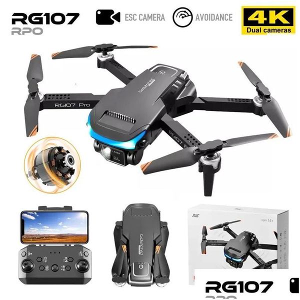 Aircraft Electric/Rc Aircraft Avion électrique Rc Rg107 Pro Drone 4K professionnel double caméra Hd Fpv Mini Dron photographie aérienne sans balais