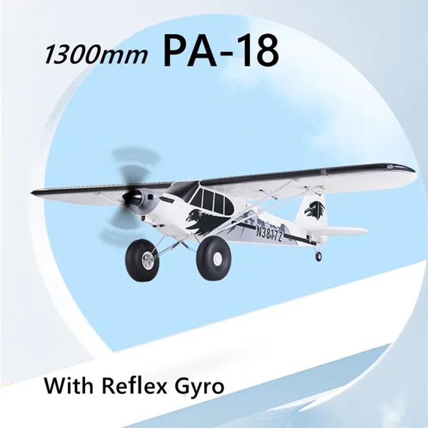 Avión Eléctrico/RC Avión FMS RC Avión 1300MM 1.3M PA18 PNP Y RTF J3 Piper Super Cub 5CH Con Gyro Auto Balance Trainer Principiante