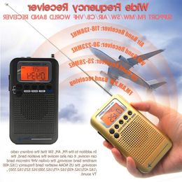 FreeShipping Aircraft Radio VHF pleine bande portable FM AM SW Radio VHF CB 30-223 MHZ 25-28 MHZ Air 118-138 MHZ avec double réveil Antfg