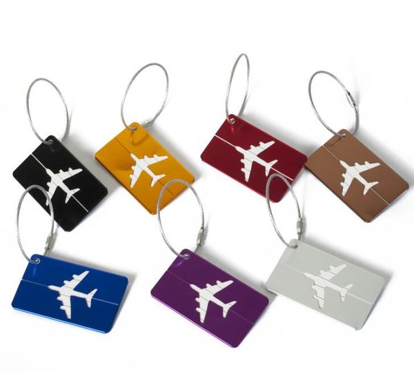 Avion Bagages ID Tags Embarquement Voyage Adresse ID Carte Etui Sac Étiquettes Carte Chien Tag Collection Porte-clés Porte-clés Jouets Cadeaux