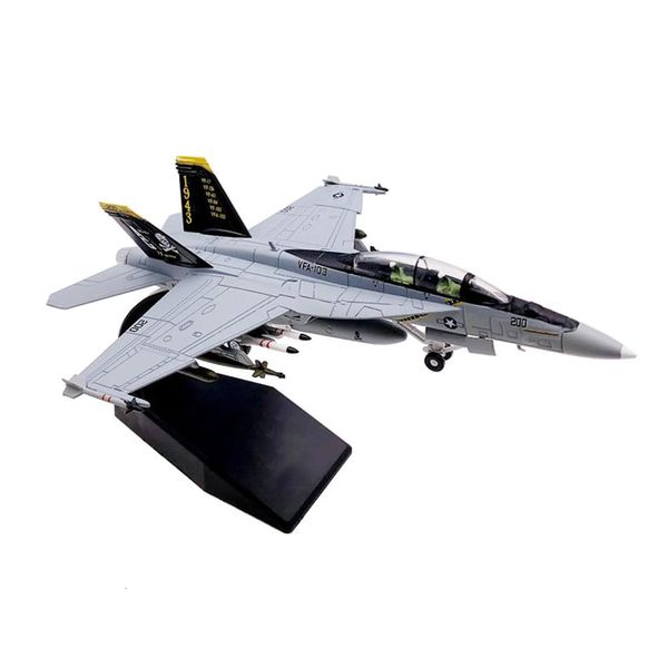 Modle de aeronave 1/100 F-18 F18 Super Hornet Strike Fighter Jet Jet Aircraft Metal Military Plane Modelo para recolección o regalo 230814